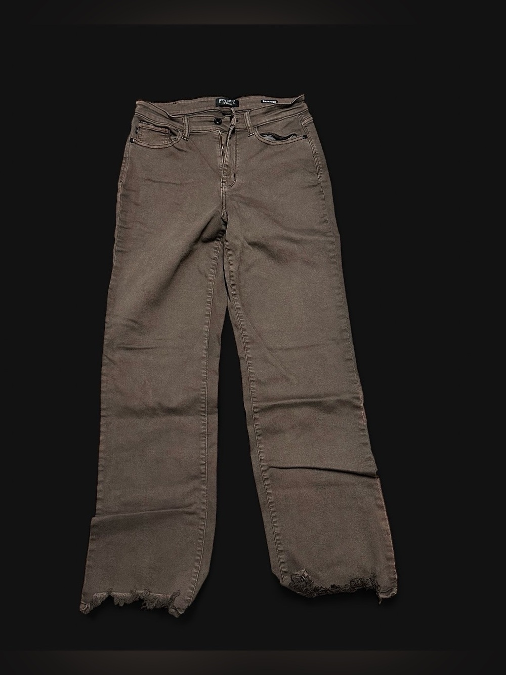 Judy Blue brown straight leg jeans with frayed hem Size 9/29